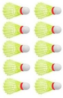 CTC CREATION Pack of 10 Practice Badminton Shuttlecock Plastic Shuttle Plastic Shuttle  - Yellow