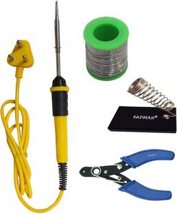 FADMAN Beginner Basic Soldering Iron Kit Pack-4 | SOLDER WIRE | STAND | CUTTER | Soldering iron 25 W Simple