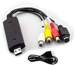 TERABYTE  TV-out Cable EasyCap Video & Audio Capturing Device USB 2.0 Easy Capture Directly from TV Dc60 Tv DVD VHS Video Adapter Capture Card Audio Av Capture Support Windows Xp/7/Vista With Attach Setup Link