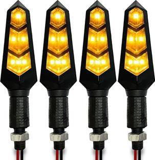 Autofledge Set of 4 Bike Front, Side, Rear SMD Flip LED Light Indicator Turn Signal Light for Bike Indicator Light Motorbike LED (12 V, 10 W)