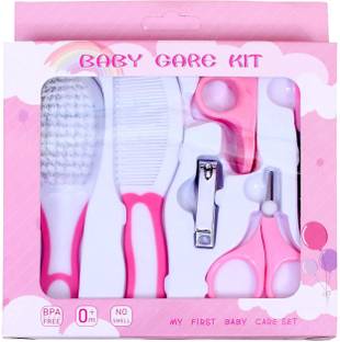 Kidsify Baby Grooming Kit, Manicure Set or Daily Care Kit for Babies/Infants/Toddler with Brush, Scissors, Nail Clipper, Hair Brush, Filer & Comb and Newborn Kit, Baby Care - 6 pcs Set (Pink)
