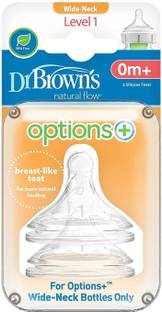 Dr. Brown's Options+ Wide-Neck Baby Bottle Nipple (Level 1) Medium Flow Nipple