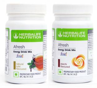 HERBALIFE Afresh Energy Drinks Mix Tulsi + Elaichi Flavour (1+1 ) Energy Drink