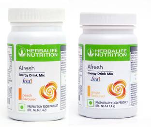 HERBALIFE Afresh Energy Drinks Mix Peach + Ginger Flavour (1+1 ) Energy Drink