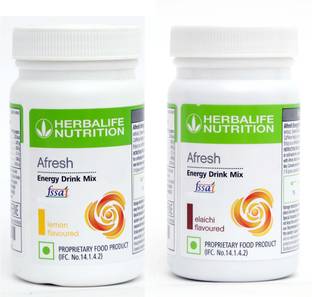 HERBALIFE Afresh Energy Drinks Mix Lemon + Elaichi Flavour (1+1 ) Energy Drink