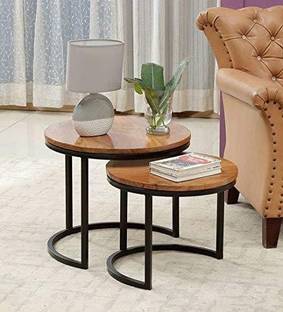 PRITI Nesting Table (Set of 2) - Natural Finish Engineered Wood Nesting Table