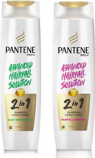 PANTENE Advance hair fall solution silky smooth care+hairfallcontrol 2in1 shampoo+conditioner pack of 2