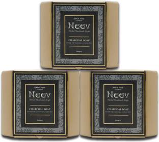 Neev Herbal Handmade Charcoal Soap (100gms) - Set of 3