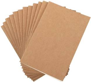 INNAXA Journal Notebook Kraft Brown Cover Blank Notebooks for Travelers and Office Daily Use - A5 Size 21 X 14.8 cm (Pack Of 12) A5 Notebook Blank 64 Pages