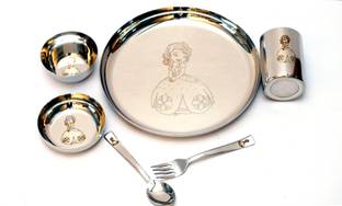 KNEssential Pack of 6 Stainless Steel Kneaders® Round Dinner Set