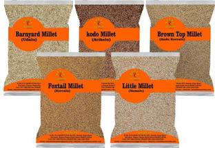 Value Life Kodo 250g ,(Arikelu), Little 250g (Samalu) , Barnyard 250g (Udalu), Foxtail 250g (Korralu) ,Browntop 250g (Andu Korralu) , (Pack Of 5) Mixed Millet