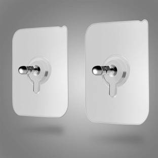 VAGHASIYA Adhesive Nails Wall Poster Non-Trace Stick Wall Hook, Adhesive Hooks, , Heavy Duty Wall Hooks for Hanging, Durable Practical Transparent Strong Adhesive Screw Wall Nail (2 Pcs) Hook 1