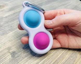 Triangle Ant Simple Dimple Handheld Fidget Buttons Mini Keychain Toy Bubble Wrap Pop Anxiety Stress Reliever Office and Desk Toy for Kids Key Chain
