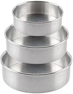 new kamboj CAKE MOULD ROUND PACK OF 3 Aluminium Cake Mould 3