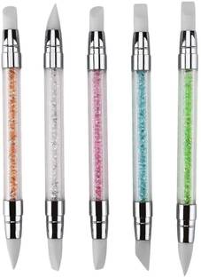 Gugzy 5 pcs Silicone Nail Art Pens Nail Carving Pen Nail Art Carving Drawing Brushes Gel Nail Art Carving Pen I Nail Art Pen I Silicon Nail Art Pen I Glitter Gel Pen
