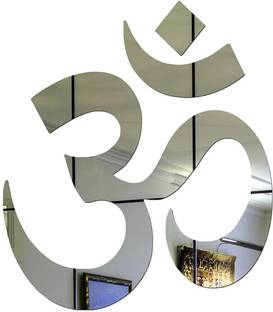 wall1ders 60 cm Om Silver (Size 15 x 16 Cm) 3d acrylic mirror wall stickers, acrylic wall sticker, Acrylic Stickers. Self Adhesive Sticker