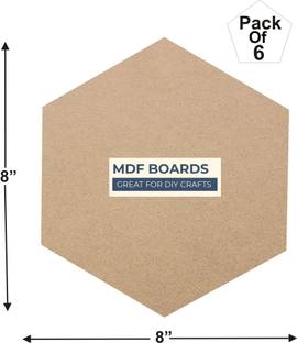 VARIETY 8" HEXAGON MDF PACK OF 6 Wooden Geometric Object