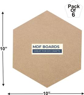 VARIETY 10" HEXAGON MDF PACK OF 6 Wooden Geometric Object