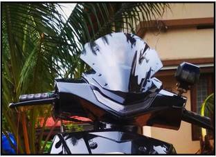 Sms traders RA Black Tinted Long Visor BK01 Bike Windshield