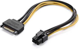 BIGGEAR Power Sharing Cable 0.02 m (Pack of 1) SATA Cable 15PIN to 6PIN for PCI Express Card(8-Inches)