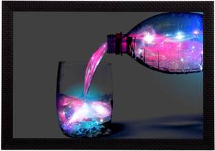 Darsh Craft Colorful Bottle and Glass Photo Frame Digital Reprint 8 inch x 10 inch Painting