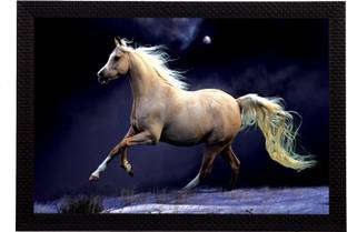 Darsh Craft Horse Photo Frame Digital Reprint 8 inch x 10 inch Painting