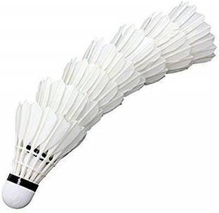 Spocco ™Badminton Shuttlecock, 10 Piece, Made in India Feather Shuttle  - White