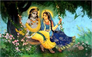 Lord Shri Radhe Krishna Poster for Room Paper Print