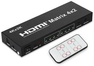 techut 4x2 HDMI Matrix switch Support ARC/MHL/4Kx2K3D HDMI 4 in 2 Switch Media Streaming Device