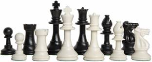 Spocco ®Chess Pieces Plastic Only White & Black Coins Set Board Game Accessories