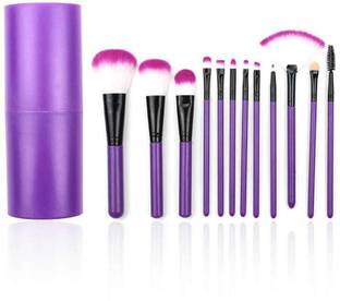 BELLA HARARO Extra Soft 12 Pc Premium Makeup Brush Set with Dark Purple Storage Box