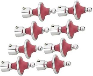 VJD Store Pink Curtain Knobs, Rod Rail Bracket, Curtain Rods, Curtain Hooks Metal