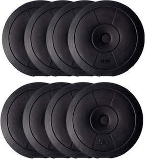STARX 60 kg PVC 60KG Weight Plates Filled with Sand (10KG x 4 Plates, 5KG x 4 Plates /60KG) Home Gym Combo