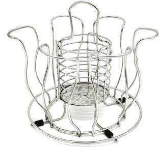Maskey 2 in 1 Multipurpose S.S Premium Quality Glass Plus Cutlery Holder / Stand Stainless Steel Glass Holder