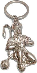 gtrp KD224A - Bajrangbali Hanuman Ji Metal Silver Color Keychain Keyring Key Chain Key Chain