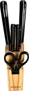 AGARO 6 Pc Stainless Steel Knife Set Galaxy Knives Set with Wooden Case, 4 Knives, 1 Scissor, 1 Wooden Case