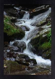 Darsh Craft Water Fall Photo Frame Digital Reprint 10 inch x 8 inch Painting