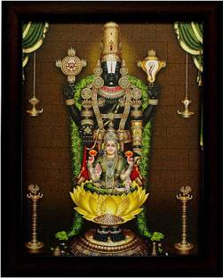 Darsh Craft Tirupati Balaji Photo Frame Digital Reprint 10 inch x 8 inch Painting