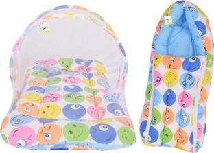 Toddylon Baby Mosquito Net Bed with Cushioned Pillow And Sleeping Bag Standard Crib