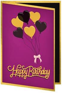Greetings By Gaurangi Birthday Balloon Greeting Card For Him / Husband / Wife / Boyfriend / Girlfriend Greeting Card