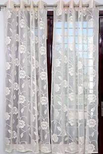 RIDHAAN 274 cm (9 ft) Net Blackout Long Door Curtain (Pack Of 2)