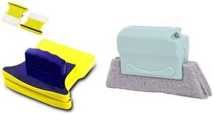 ExcitingDEalz ExcitingDealz Magnetic Window Cleaner Double-Side Glazed Square Two Sided Glass Plastic Wet and Dry Brush