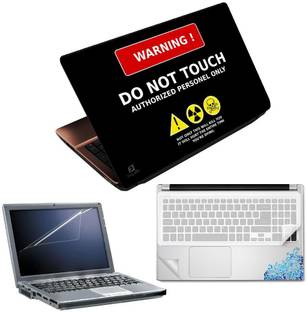 FineArts Do Not Touch 4 in 1 Laptop Skin Pack with Screen Guard, Key Protector and Palmrest Skin Combo...