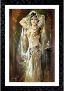 Darsh Craft Rajasthani Girl Photo Frame Digital Reprint 10 inch x 8 inch Painting