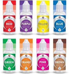 Aromart Liquid Soap Making Colours (Essential Collection) for Melt & Pour Soaps - Set of 8 (15 ml each)
