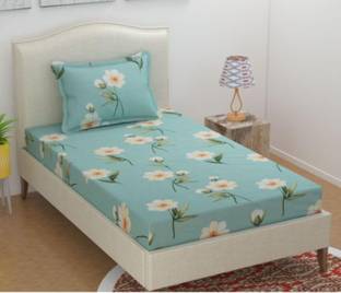 JEBY 210 TC Cotton Single Printed Flat Bedsheet