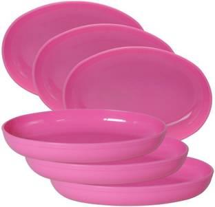 Morvi Plastic Salad Bowl Wonder Plastic Sigma Snacker Bowl, Set of 6, Pink Color, Made in India