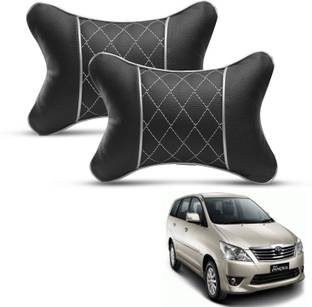 MOCKHE Black, Silver Leatherite Car Pillow Cushion for Toyota