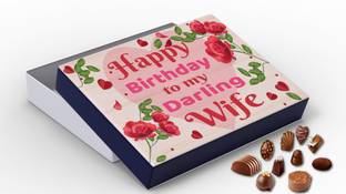 redbakers.in Happy Birthday My Wife 12Chocolate Gift Box Truffles