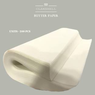 CLAM SHELL Non-Stick Butter Parchment Paper for Food Wrapping,Kitchen, Cookies, Cake's, Backed Item, Fries. 10x10 Inches (Pack of 1) (200 Sheet) Parchment Paper